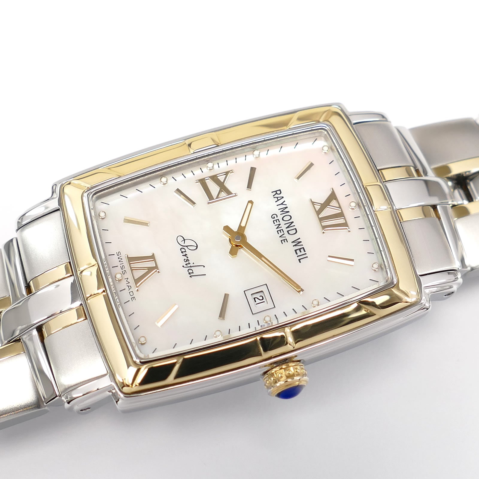 Raymond Weil Parsifal 9340 White Rectangular Mother of Pearl Dial