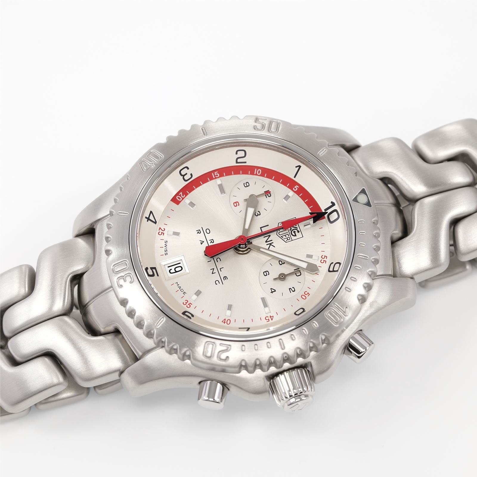 TAG Heuer Link Chronograph CT1118.BA0550 Men's 41mm Oracle Racing Limited Edition chronograph silver dial watch