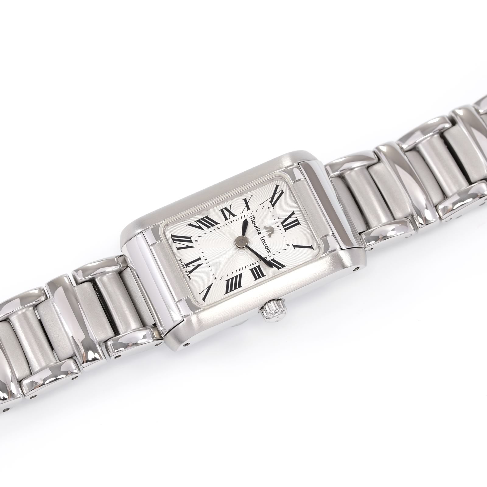 Maurice Lacroix Miros 59744 Silver Rectangular Dial Roman Numeral dial