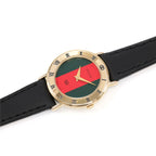 Gucci 3000L Red & Green Dial 18k Gold Plated watch