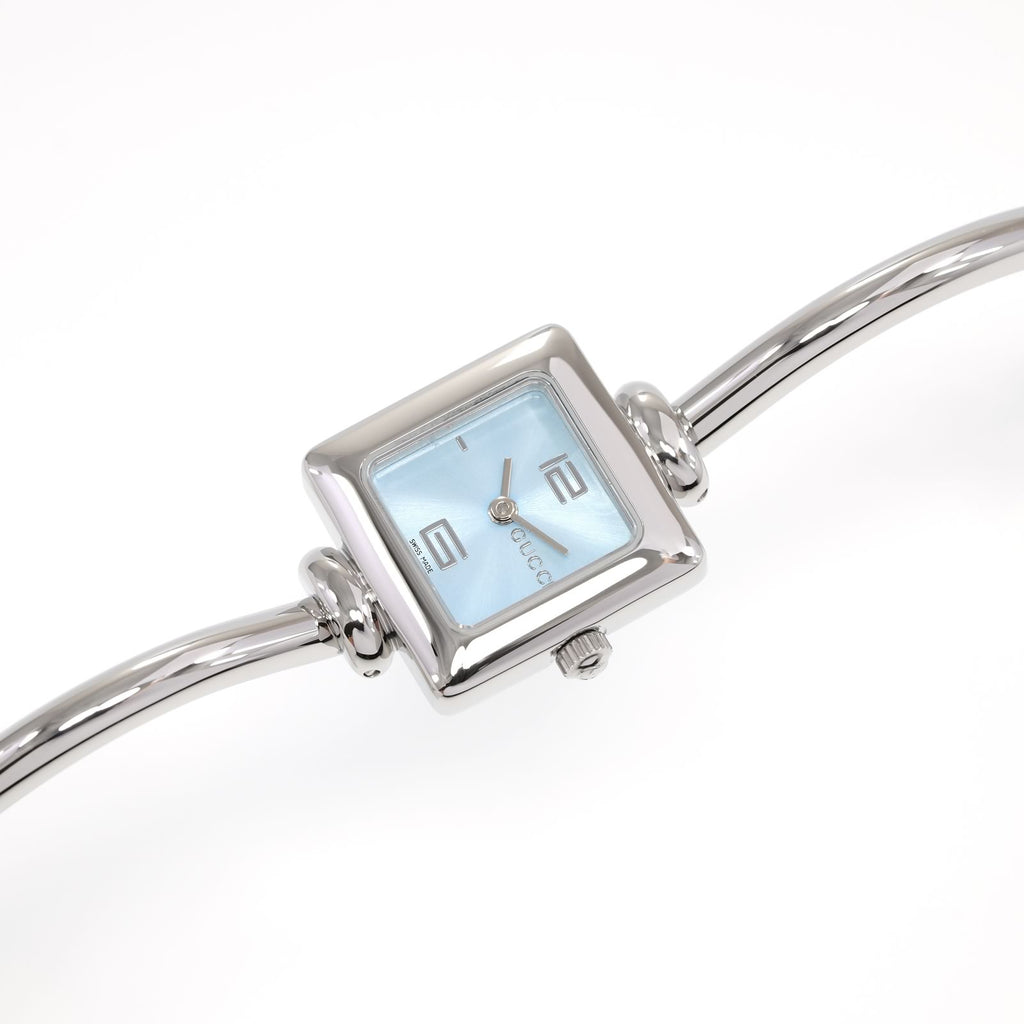 Gucci 1900L Ladies Blue Dial Square Watch on Bangle