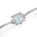 Gucci 1900L Ladies Blue Dial Square Watch on Bangle