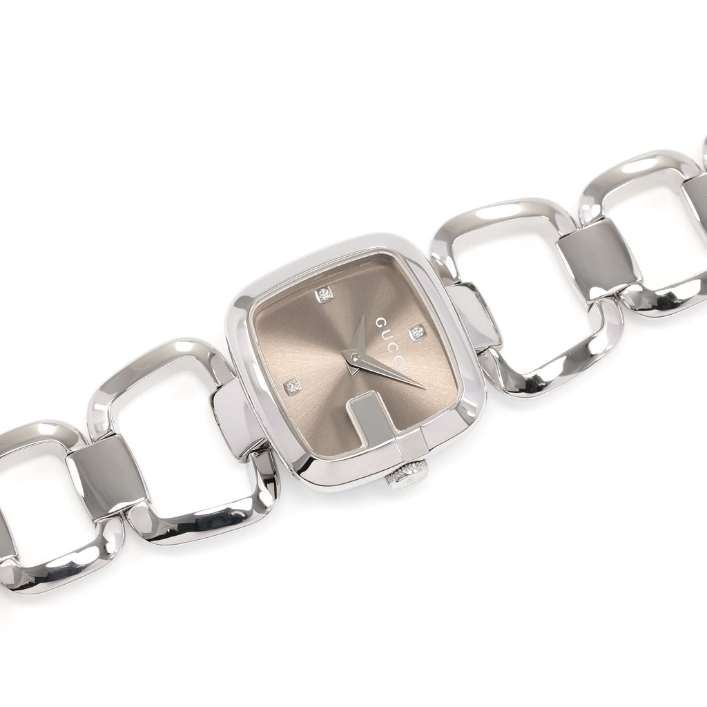 G-Gucci Brown / Grey Sunburst Dial 3 Diamonds YA125503 watch