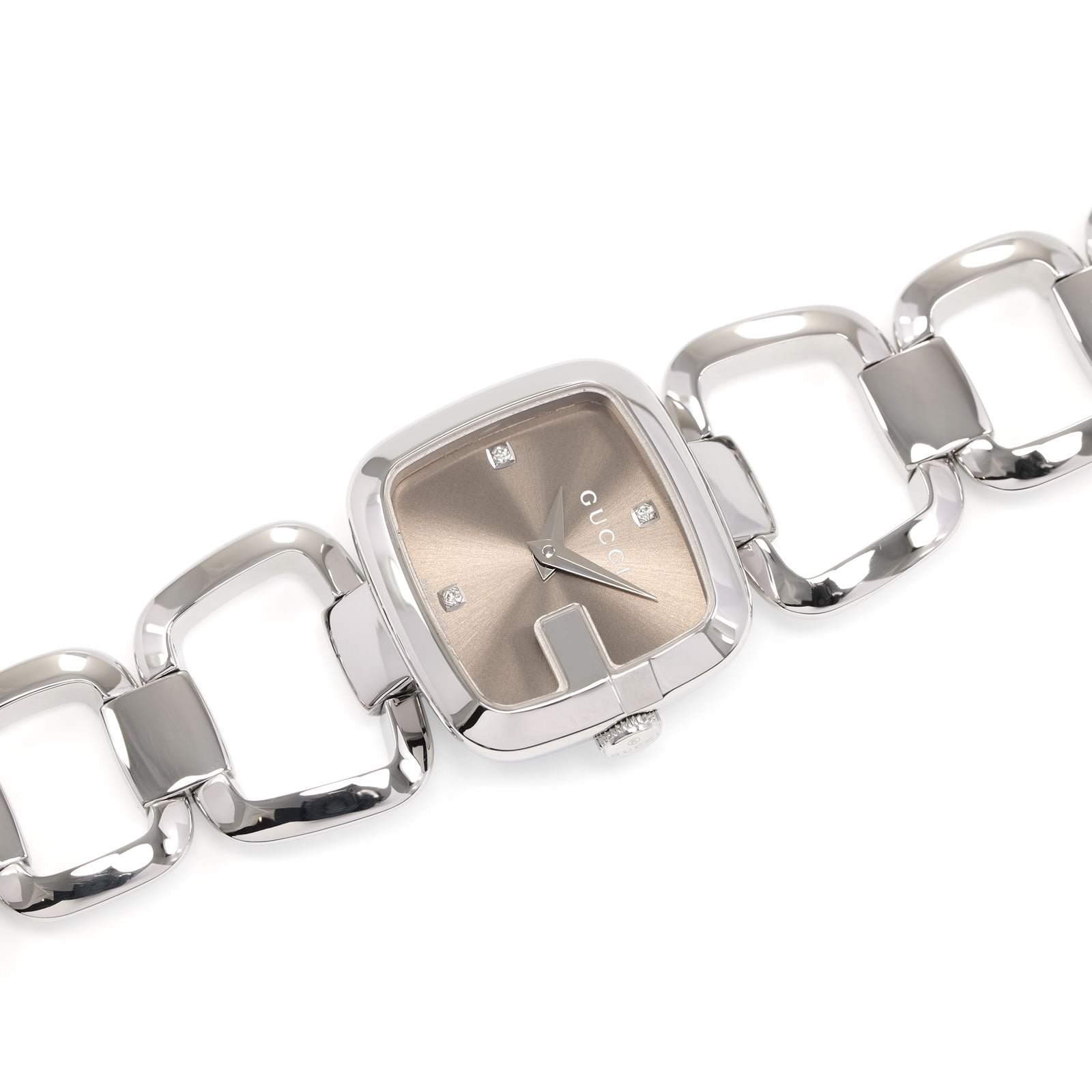 G-Gucci Brown / Grey Sunburst Dial 3 Diamonds YA125503 watch