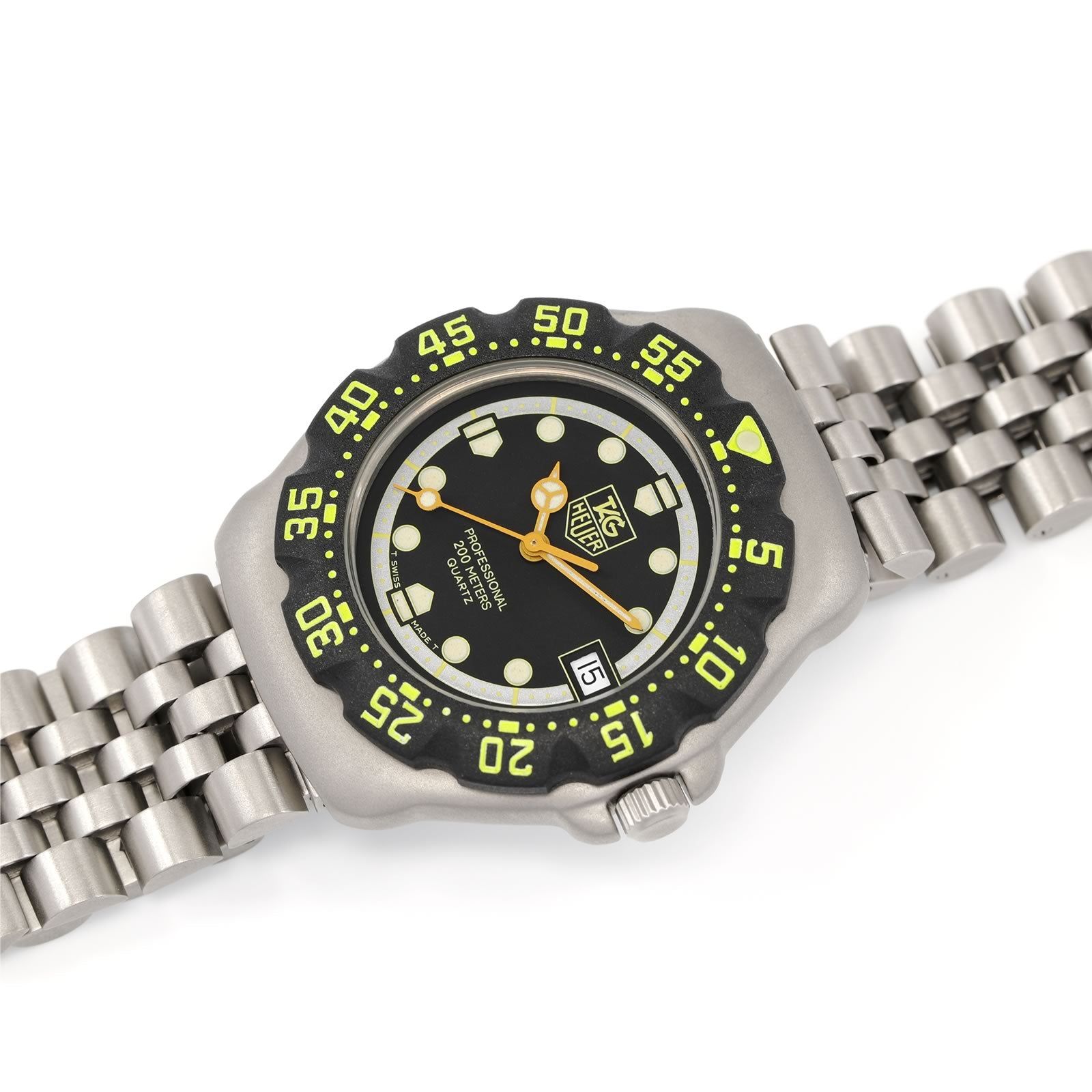 TAG Heuer Formula 1 WA1216 Black & Yellow dial vintage mid size