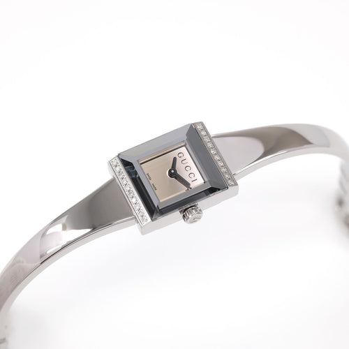 Gucci G-Frame YA128504 Mirror Dial Square Bangle Ladies Watch