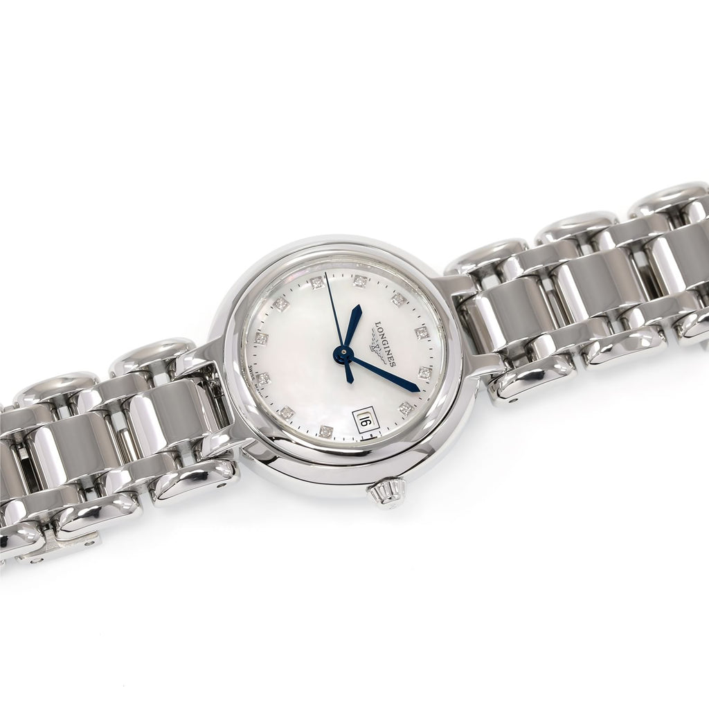 Longines PrimaLuna Ladies White Mother of Pearl & Diamonds watch L8.110.4.87.6
