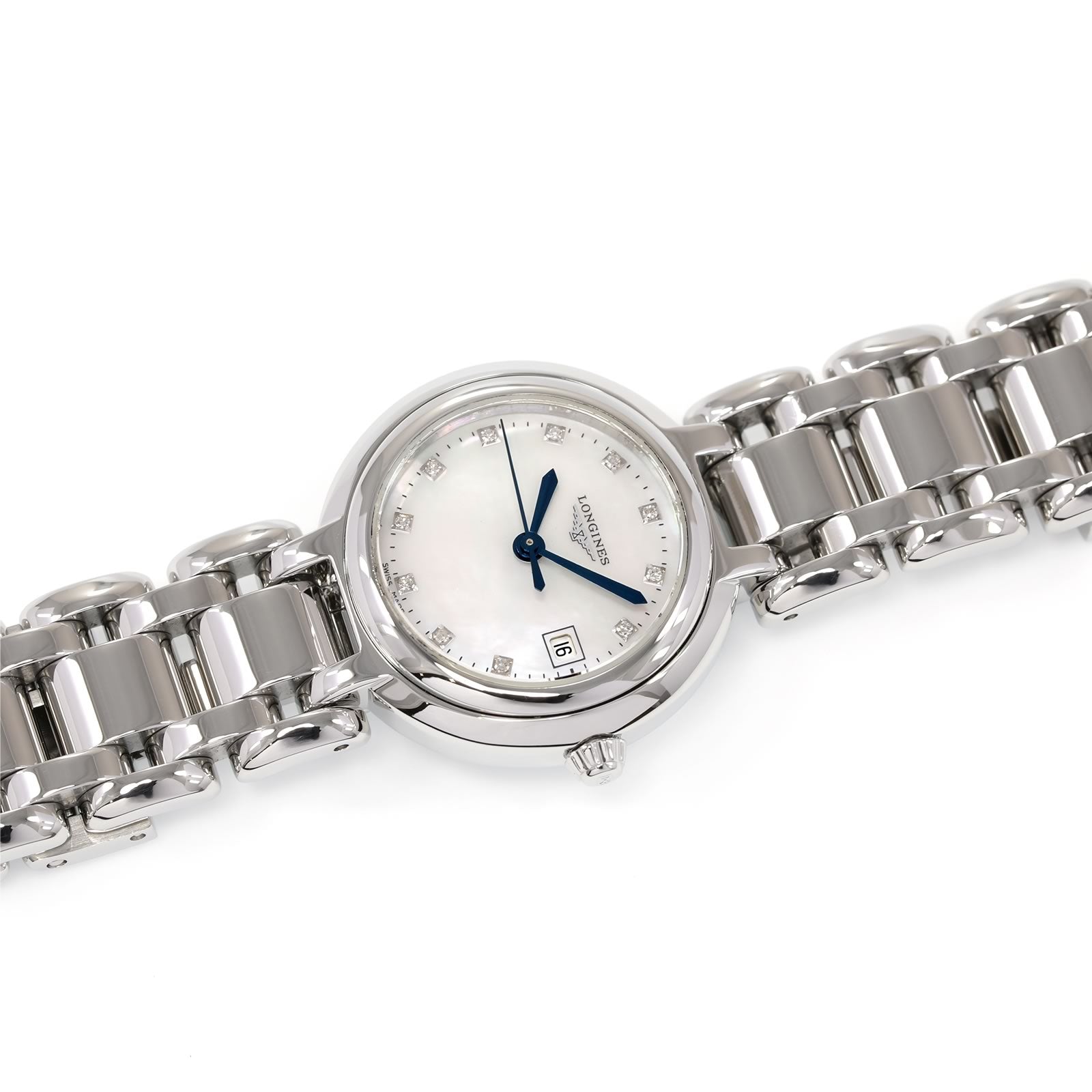 Longines PrimaLuna Ladies White Mother of Pearl & Diamonds watch L8.110.4.87.6