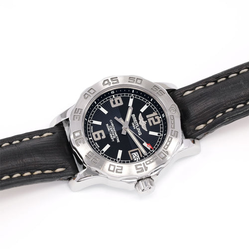 Breitling Colt 33 Ladies Black Dial A77387 watch with leather strap