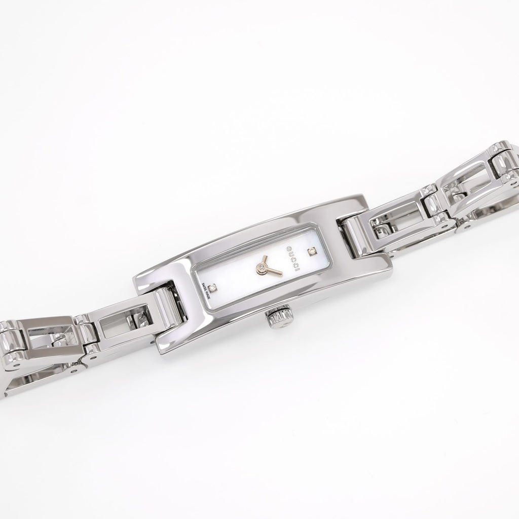 Gucci 3900L Ladies 12mm White Mother of Pearl & Diamonds Rectangular watch