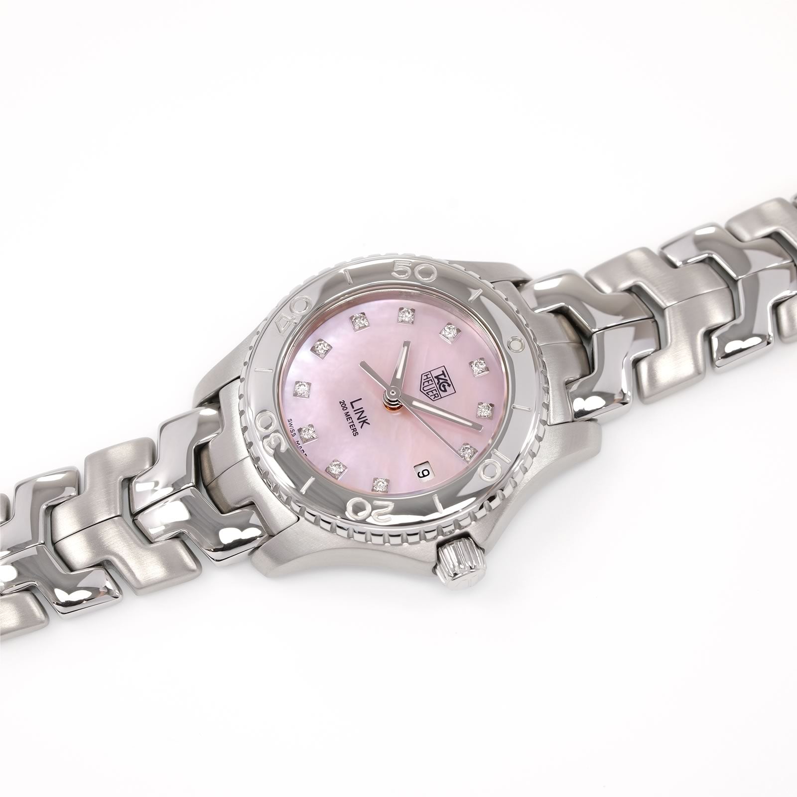 TAG Heuer Link Ladies Pink Mother of Pearl & Diamonds watch WJ131C.BA0573