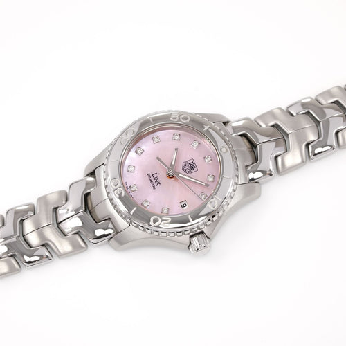 TAG Heuer Link Ladies Pink Mother of Pearl & Diamonds watch WJ131C.BA0573