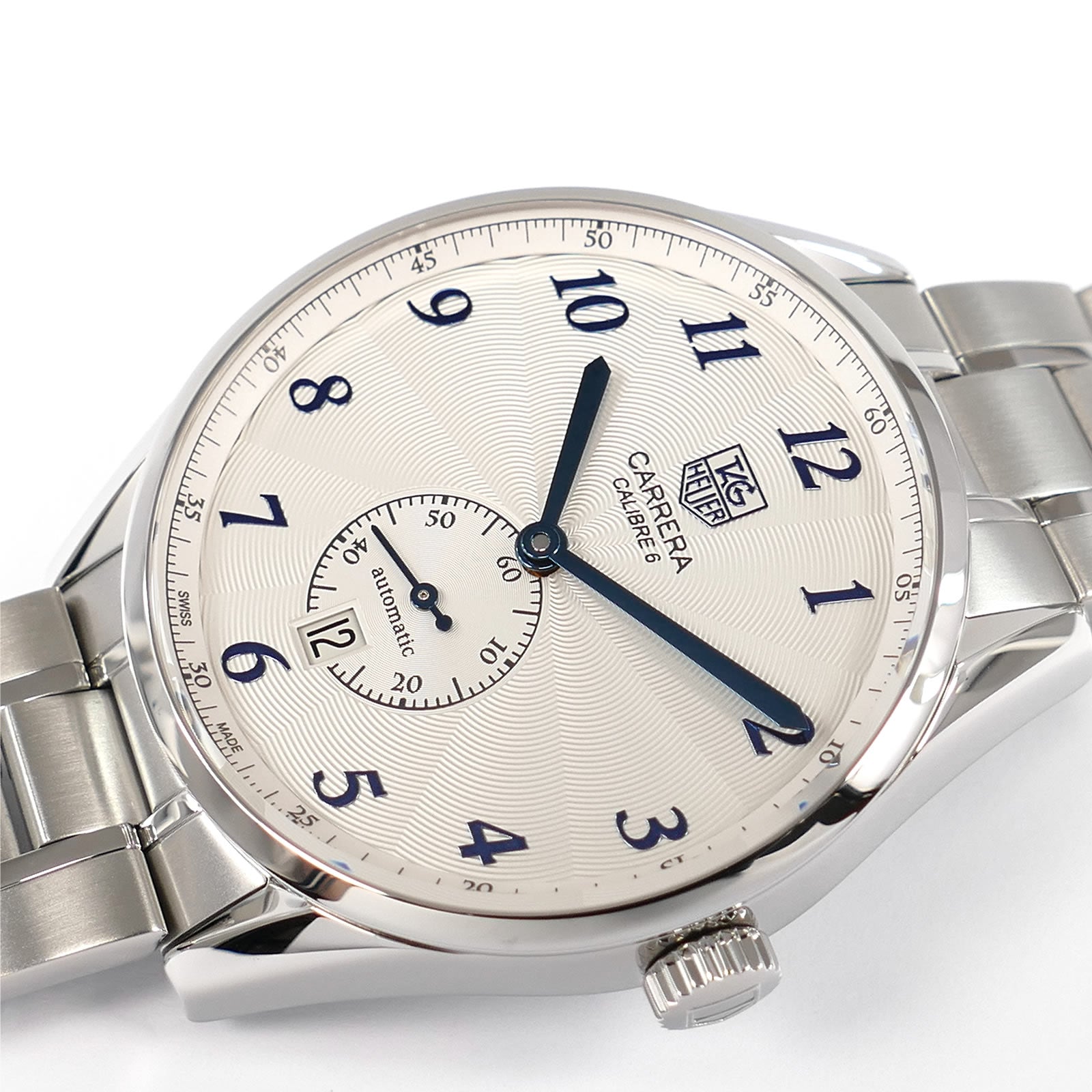TAG Heuer Carrera Heritage WAS2111 Silver Guilloche Arabic Dial