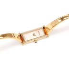 Gucci 1500L Ladies White Mother of Pearl 18k Gold Plated Rectangular Bangle watch
