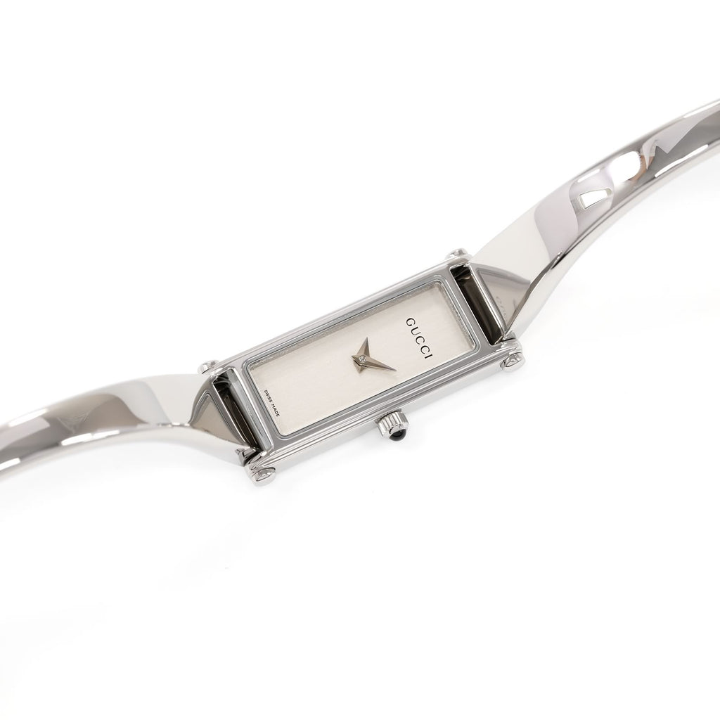 Gucci 1500L Silver Dial bangle watch