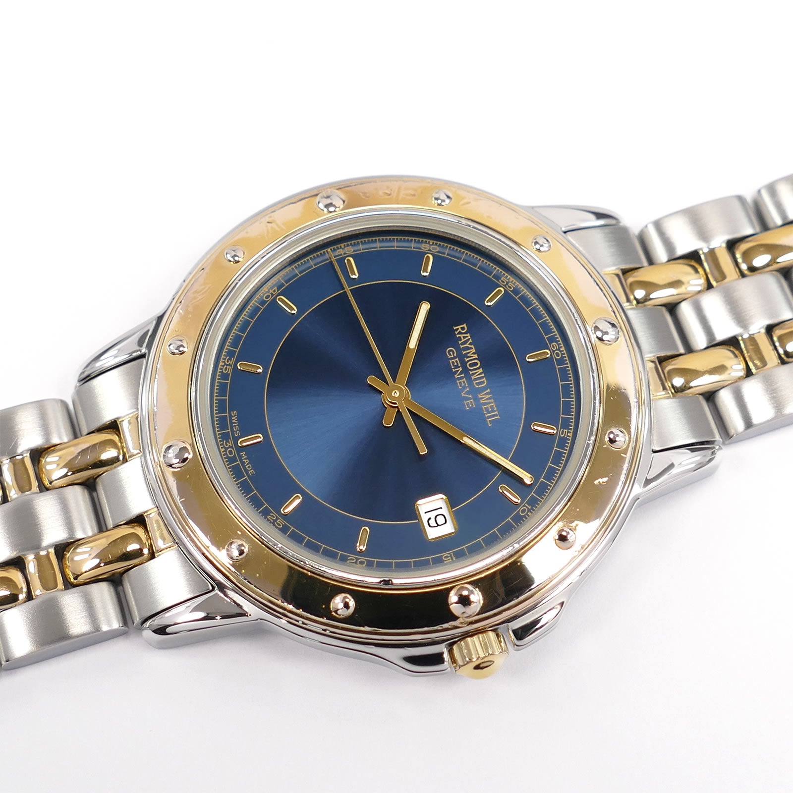Raymond Weil Tango 5560 Blue Sunburst Dial with 18k Gold Plated bezel
