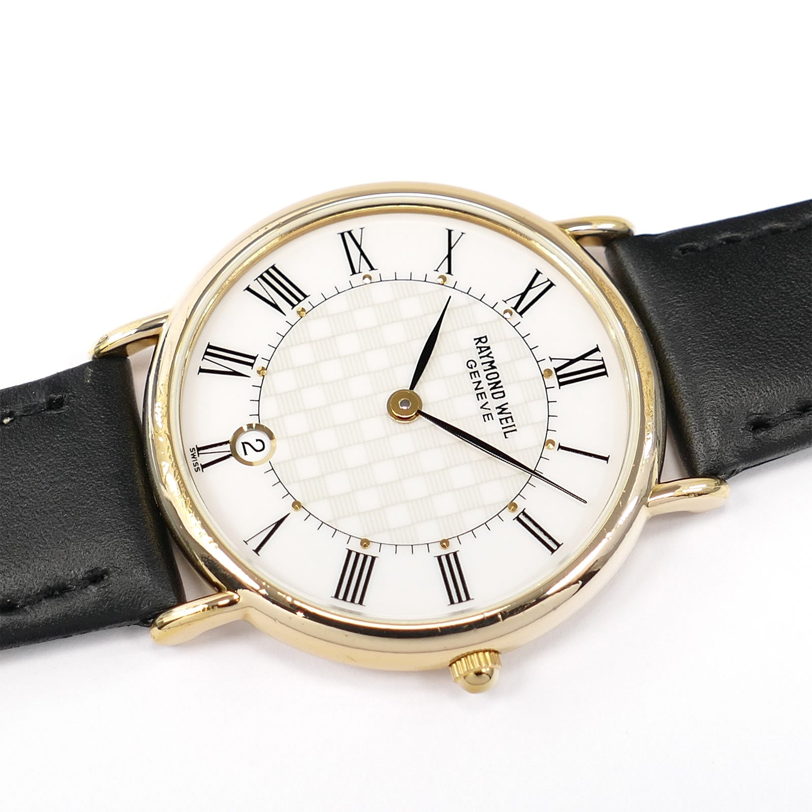Raymond Weil 9124 Vintage 18k Gold Plated White Roman Numeral Dial