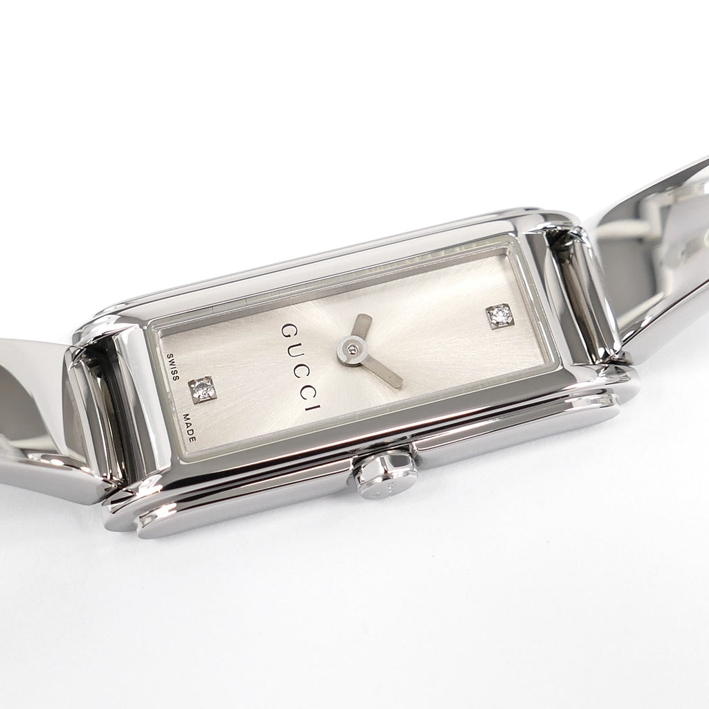 Gucci G-Line 109 Silver Dial with 2 Diamonds
