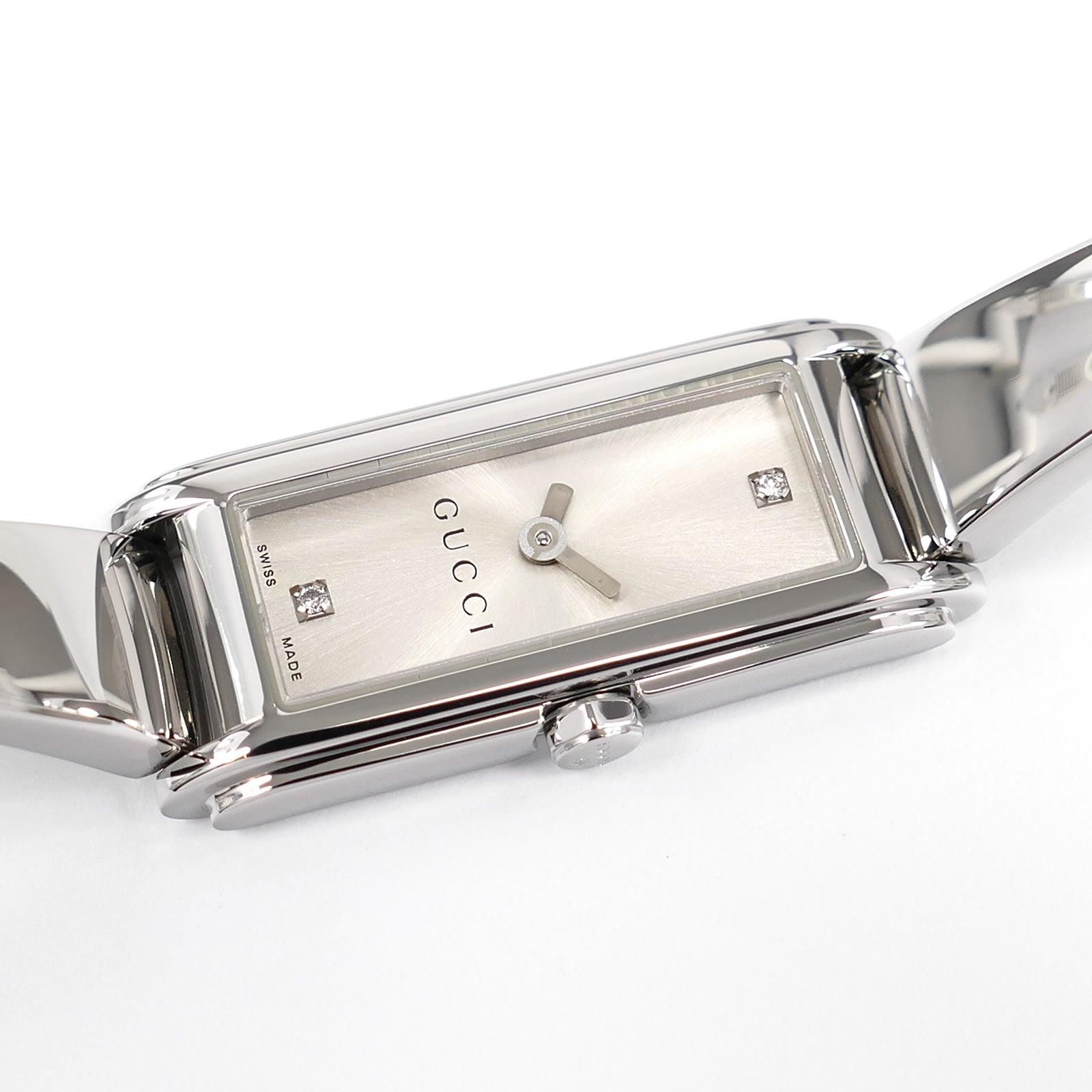 Gucci G-Line 109 Silver Dial with 2 Diamonds