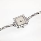 Gucci 1900L Ladies Silver Dial Square Bangle Watch Stainless Steel