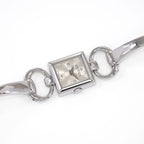 Gucci Tornabuoni Ladies Silver Square Dial watch with 4 Diamonds YA120508