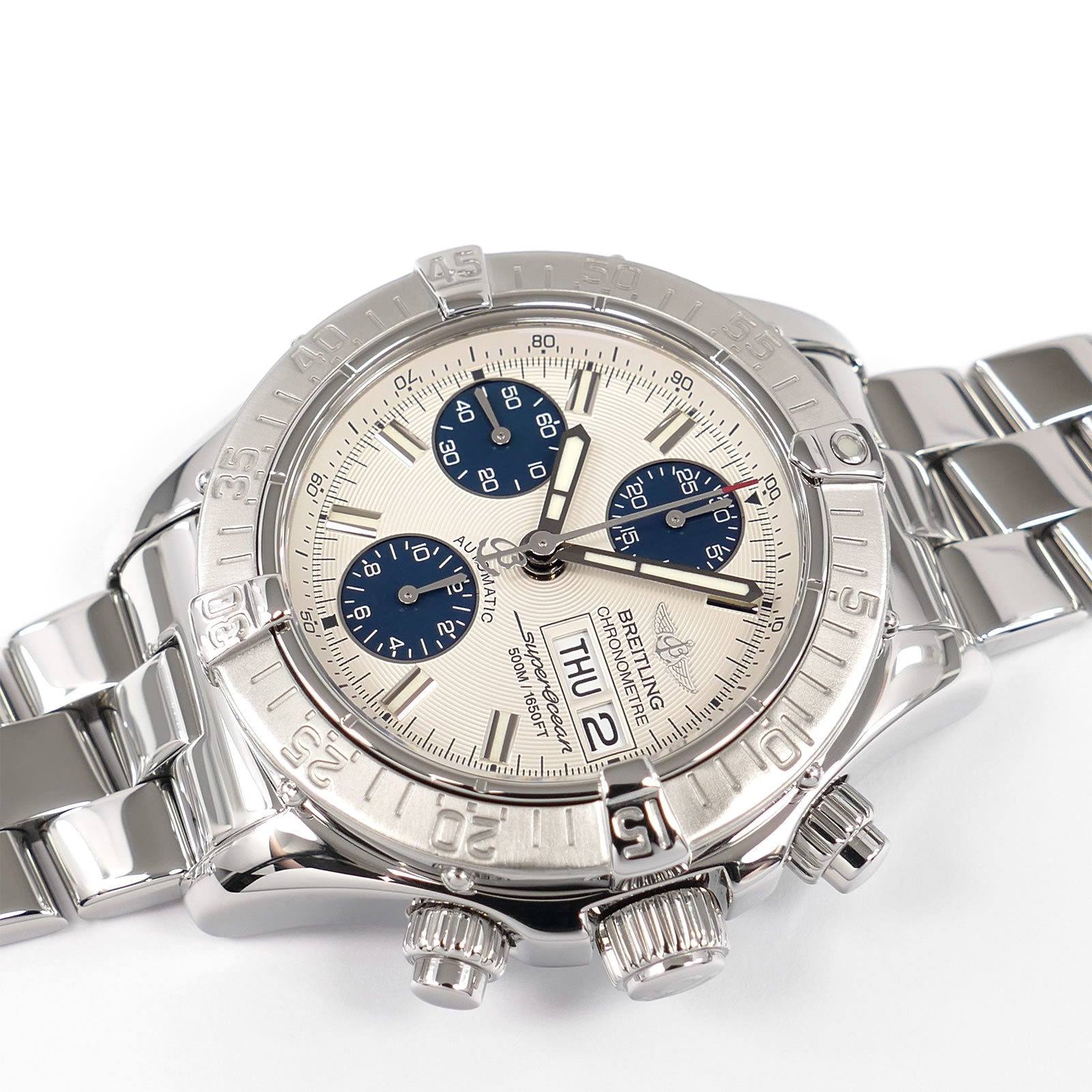 Breitling Superocean II A13340 silver dial chronograph