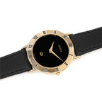 Gucci 3000M Black Dial 18k Gold Plated Roman Numeral Bezel men's vintage watch