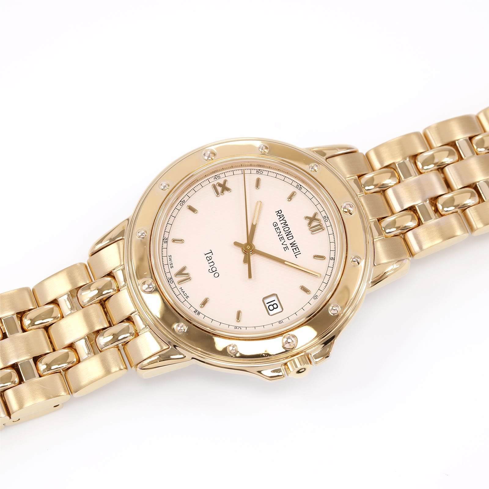 Raymond Weil Tango 5560 Men's Cream Dial 18k Gold Plated watch