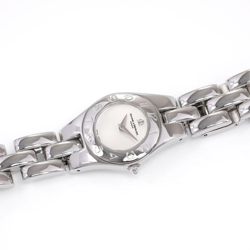 Baume & Mercier Linea 65305 Ladies Silver Guilloche Dial Arabic Numeral Bezel watch