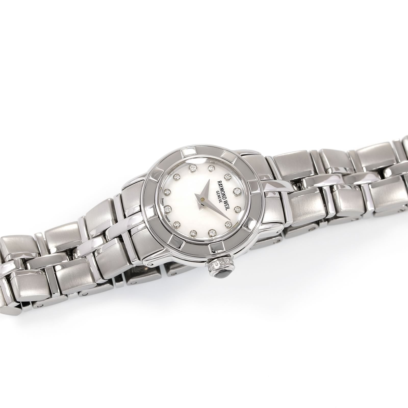 Raymond Weil Parsifal White Mother of Pearl with 12 Diamonds 9641-ST-97081