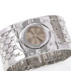 Gucci Twirl Brown Sunburst Dial Rotating Case Bangle watch YA112401