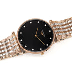 Longines La Grande Classique Men's Black Diamond Dial Red Gold PVD Two Tone watch L4.766.1.57.7
