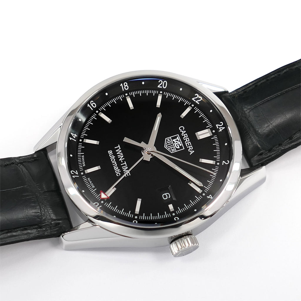 TAG Heuer Carrera WV2115 Twin-Time Black Dial