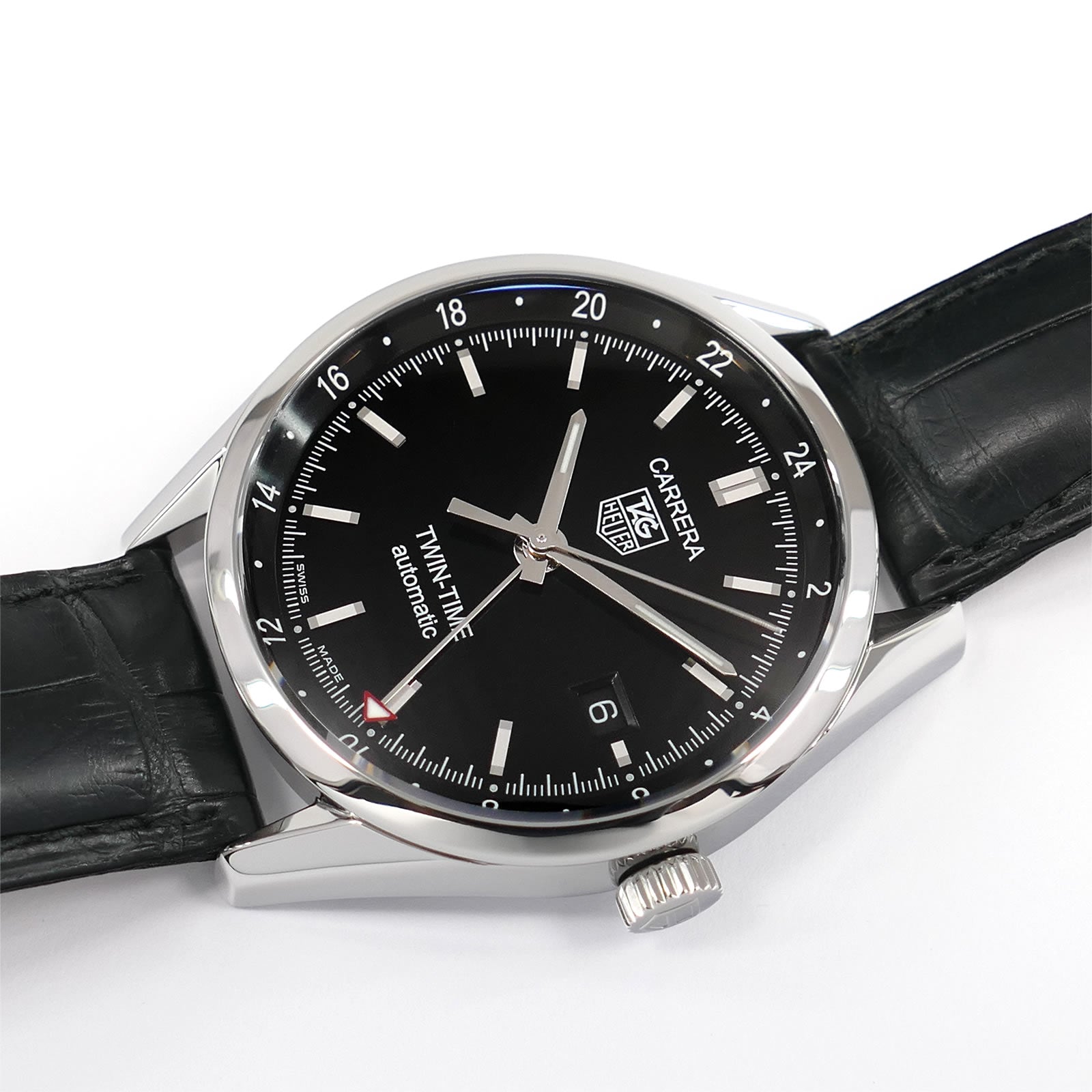 TAG Heuer Carrera WV2115 Twin-Time Black Dial