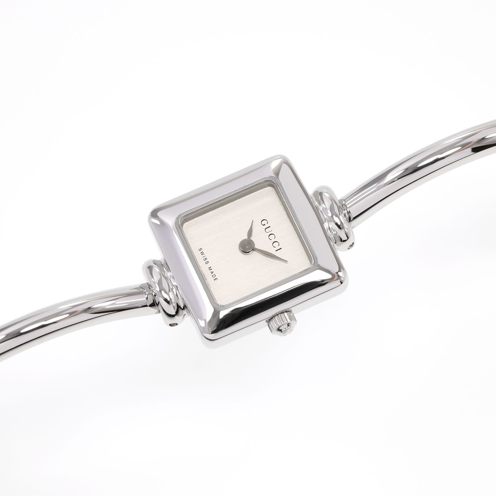 Gucci 1900L Silver Dial Square ladies bangle Watch