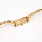 Gucci 1500L Ladies Champagne Dial Rectangular 18k Gold Plated Bangle Watch