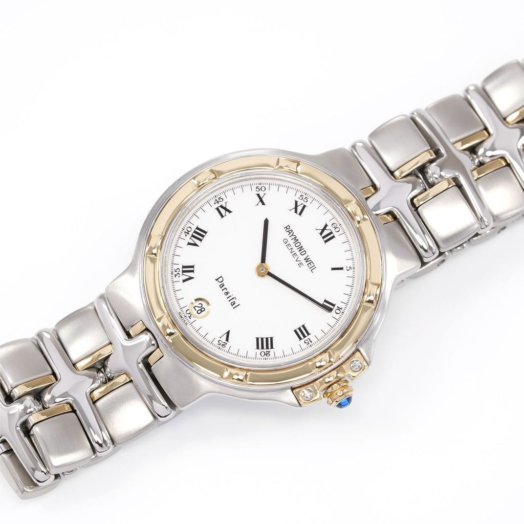 Raymond Weil Parsifal 9190 White Dial 18k Gold bezel