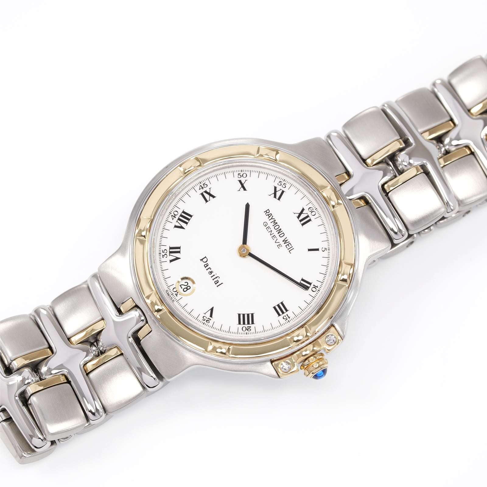Raymond Weil Parsifal 9190 White Dial 18k Gold bezel