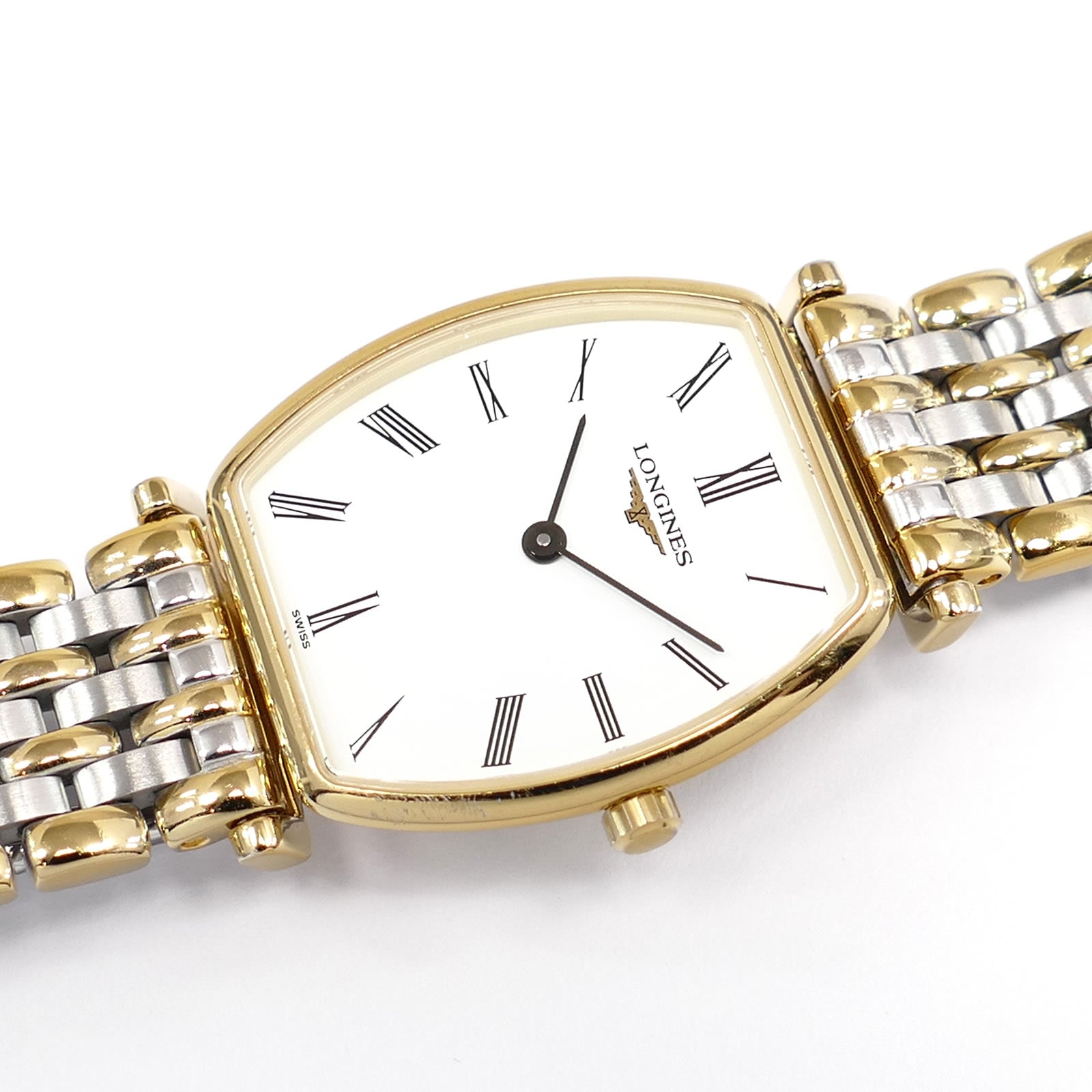 Longines La Grande Classique L4.205.2 Gold PVD Tonneau White Roman Numeral dial