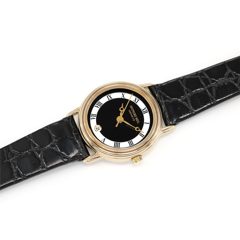 Raymond Weil Geneve 5332 Ladies Black & White Dial 18k Gold Plated watch