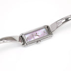Gucci G-Line 109 Pink Mother of Pearl Rectangular 2 Diamond Bangle Watch YA109520
