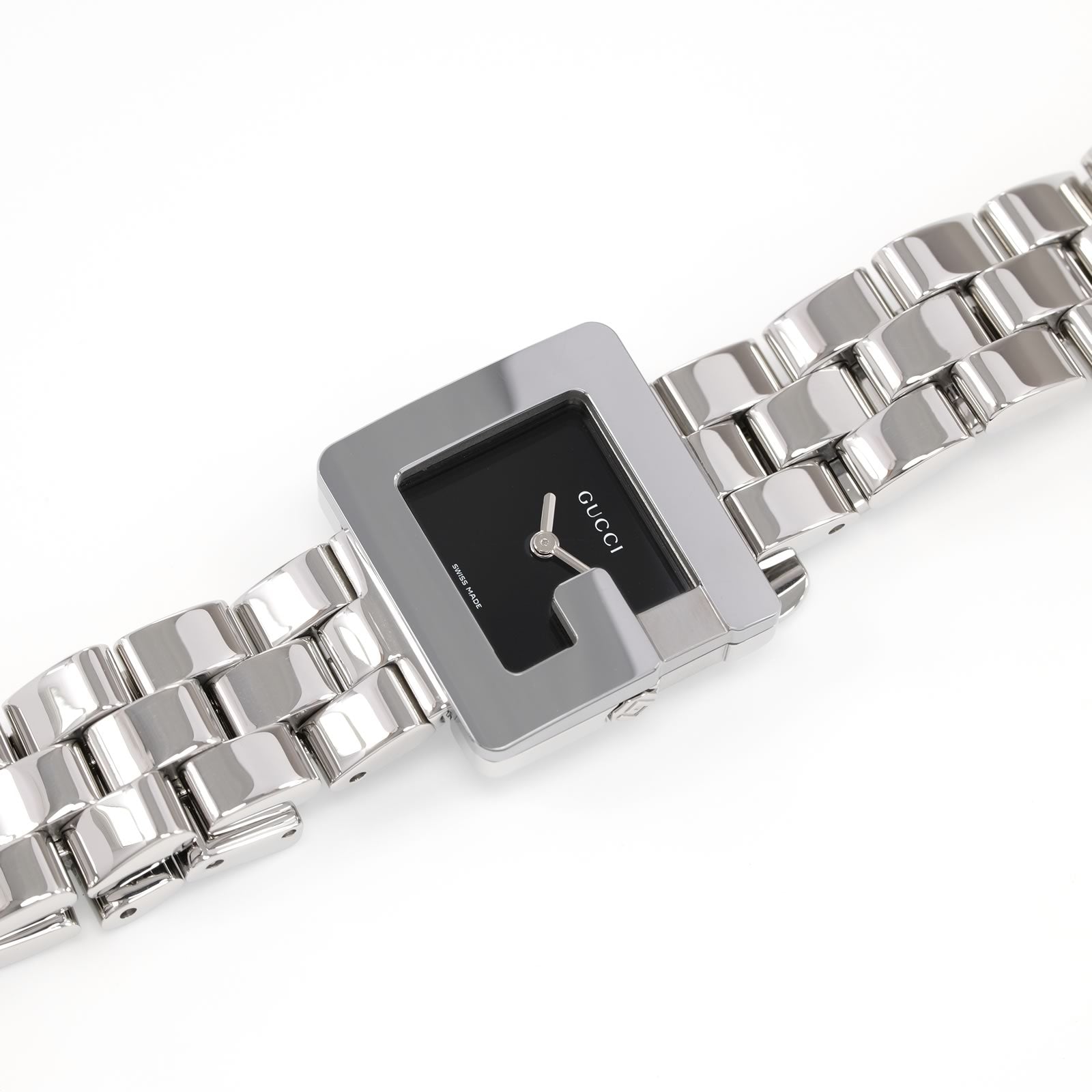 Gucci 3600 Ladies 23mm Black Dial Stainless Steel 3600L G Bezel