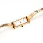 Gucci 1500L White Mother of Pearl Rectangular 18k Gold Plated Small 15cm Bangle ladies watch