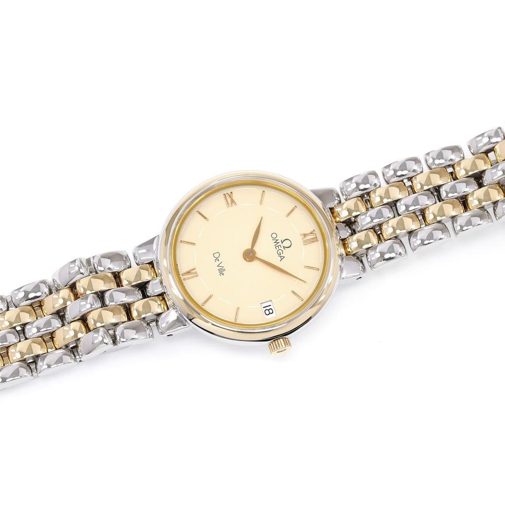 Omega De Ville 7280.63.00 Cream Dial Ladies 18k Gold & Steel Two Tone watch