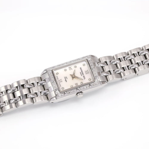 Raymond Weil Tango Ladies White Mother of Pearl and 40 Diamonds 5971-STS-00995 rectangular watch