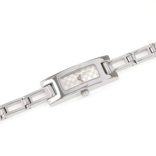Gucci 3900L Ladies Silver Sunburst Rectangular Dial bracelet watch