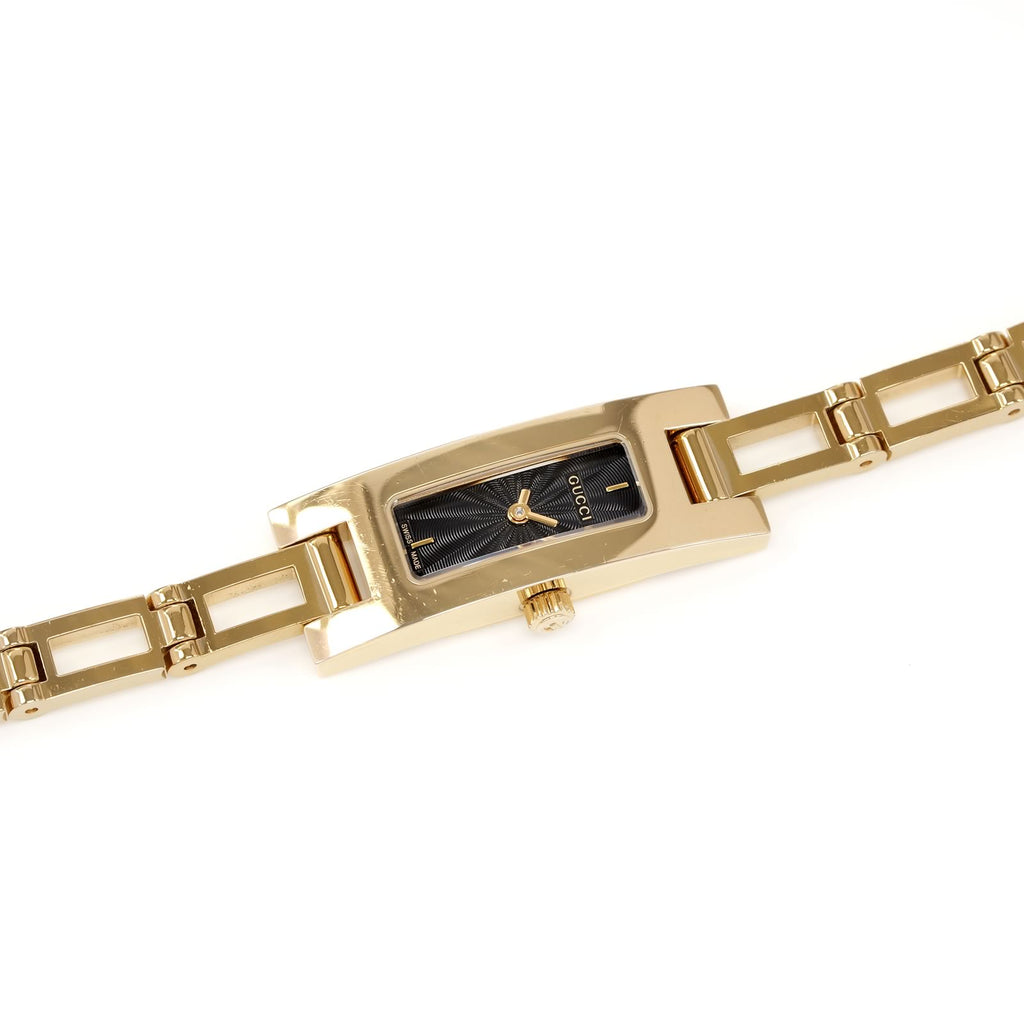 Gucci 3900L Black Rectangular Dial Gold plated Watch ladies