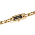 Gucci 3900L Black Rectangular Dial Gold plated Watch ladies