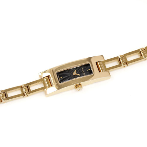 Gucci 3900L Black Rectangular Dial Gold plated Watch ladies