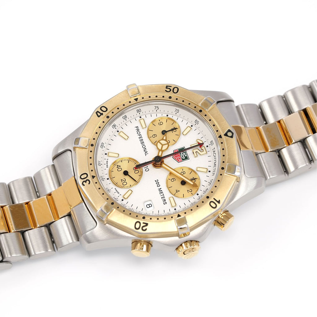 TAG Heuer 2000 Chronograph White dial with 18k Gold Plating Men's watch CK1121.BB0328
